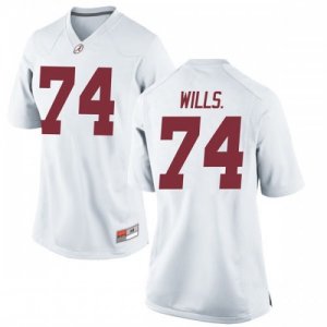 Women's Alabama Crimson Tide #74 Jedrick Wills Jr. White Game NCAA College Football Jersey 2403MJHV8